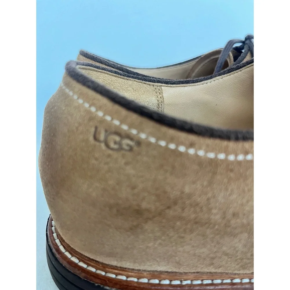 UGG Jovin Oxford Men's 11 Chestnut Buck Suede Derby Shoes Comfort Treadlite Lace